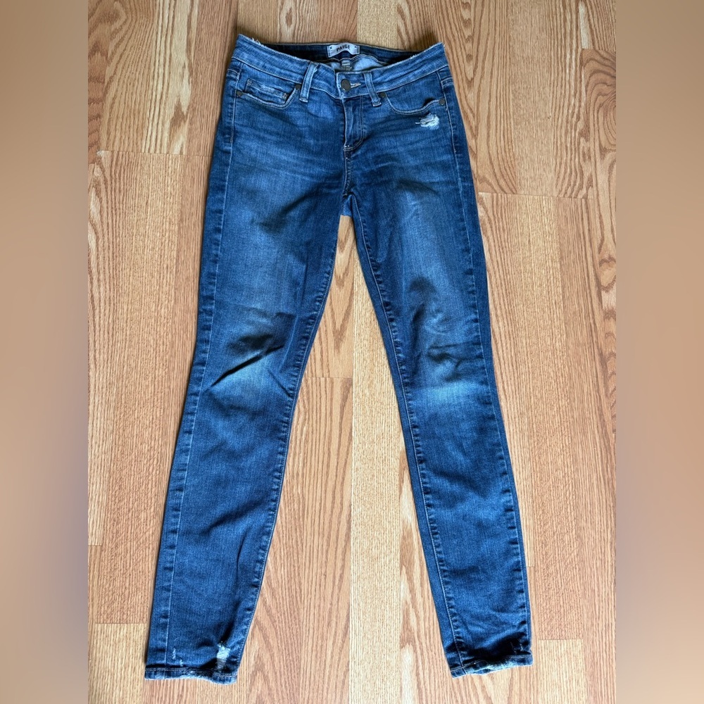PAIGE Blue Skinny Jeans with Distressed Details - Picture 1 of 4